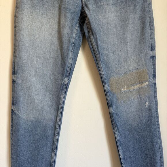 We The Free Vixen Cigarette Straight High Waisted Light Blue Distressed Jeans 30 - Picture 4 of 11